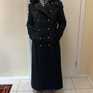This is a black wool coat